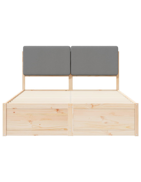 Letto con Testiera Rivestita Grigio chiaro 160 x 200 cm