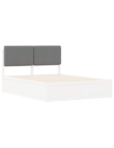 Letto con Testiera Rivestita Grigio chiaro 160 x 200 cm