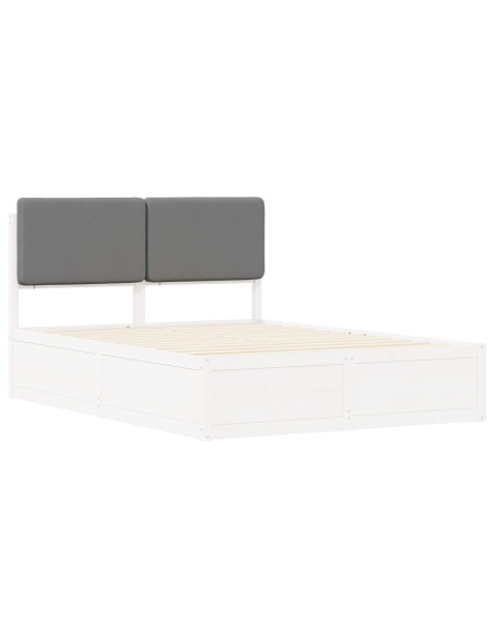 Letto con Testiera Rivestita Grigio chiaro 160 x 200 cm