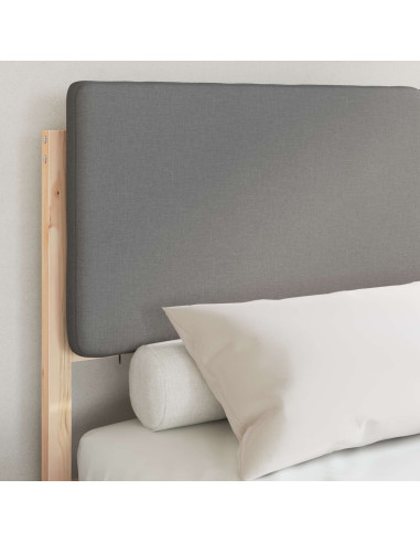 Letto con Testiera Rivestita Grigio chiaro 140 x 200 cm