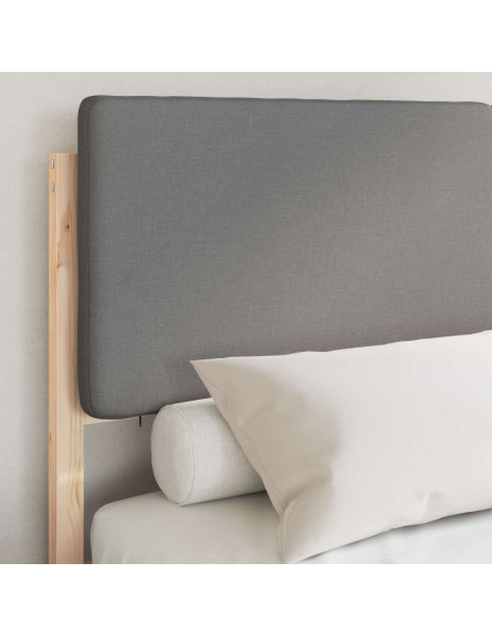 Letto con Testiera Rivestita Grigio chiaro 140 x 200 cm