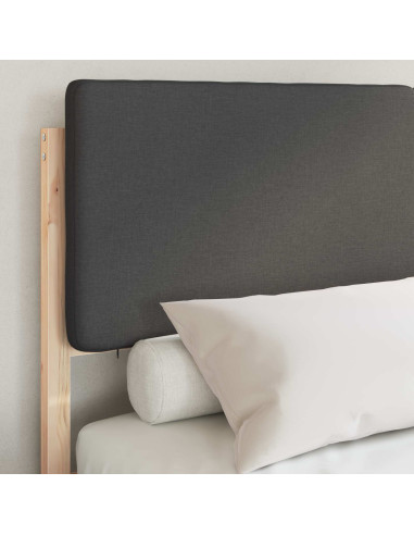 Letto con Testiera Rivestita Grigio scuro 140 x 200 cm