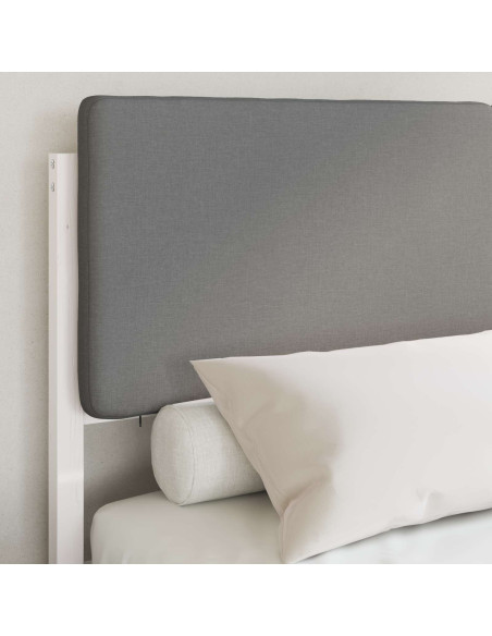 Letto con Testiera Rivestita Grigio chiaro 140 x 190 cm