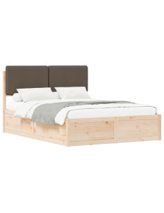 Letto con Testiera Rivestita Talpa 135 x 190 cm Pino massello 2
