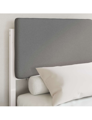 Letto con Testiera Rivestita Grigio chiaro 135 x 190 cm