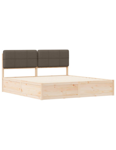 Letto con Testiera Rivestita Talpa 200 x 200 cm Pino massello