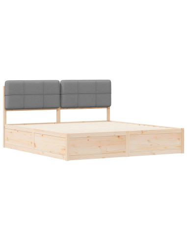 Letto con Testiera Rivestita Grigio chiaro 180 x 200 cm