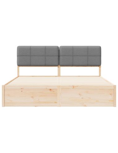 Letto con Testiera Rivestita Grigio chiaro 180 x 200 cm