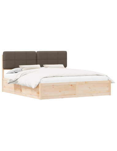 Letto con Testiera Rivestita Talpa 180 x 200 cm Pino massello