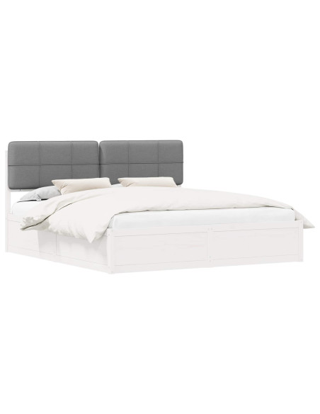 Letto con Testiera Rivestita Grigio chiaro 180 x 200 cm