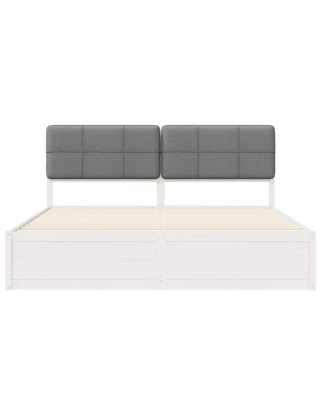 Letto con Testiera Rivestita Grigio chiaro 180 x 200 cm