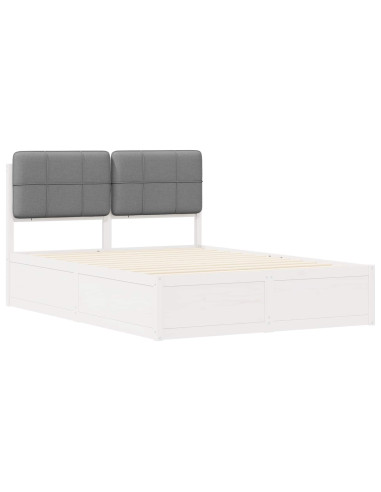 Letto con Testiera Rivestita Grigio chiaro 160 x 200 cm