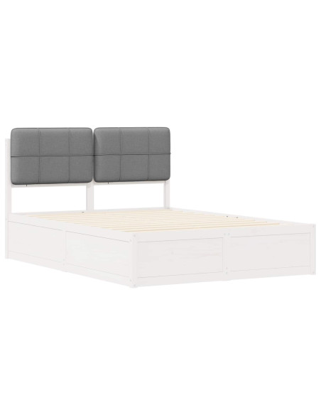 Letto con Testiera Rivestita Grigio chiaro 160 x 200 cm