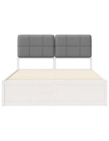 Letto con Testiera Rivestita Grigio chiaro 160 x 200 cm