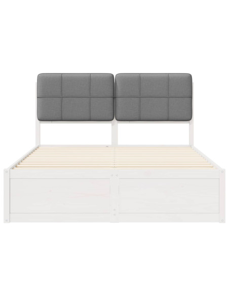 Letto con Testiera Rivestita Grigio chiaro 160 x 200 cm