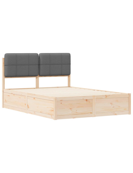 Letto con Testiera Rivestita Grigio scuro 150 x 200 cm