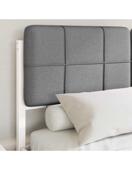 Letto con Testiera Rivestita Grigio chiaro 140 x 190 cm