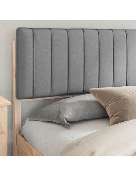 Letto con Testiera Rivestita Grigio chiaro 200 x 200 cm