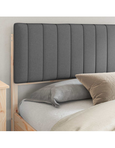 Letto con Testiera Rivestita Grigio scuro 200 x 200 cm