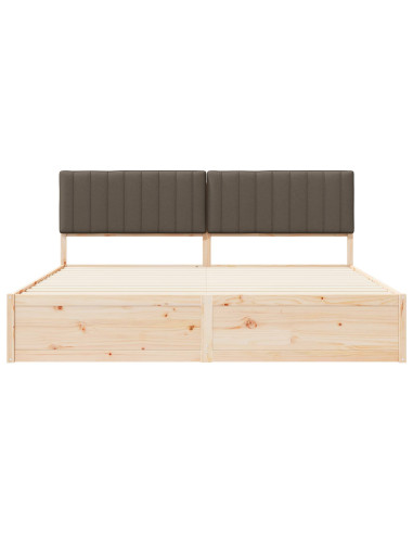 Letto con Testiera Rivestita Talpa 200 x 200 cm Pino massello