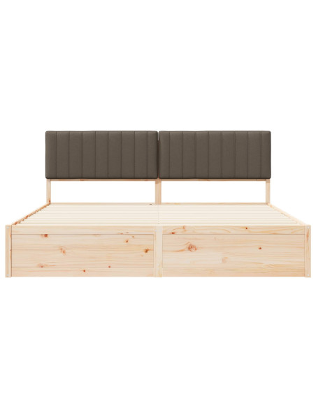 Letto con Testiera Rivestita Talpa 200 x 200 cm Pino massello