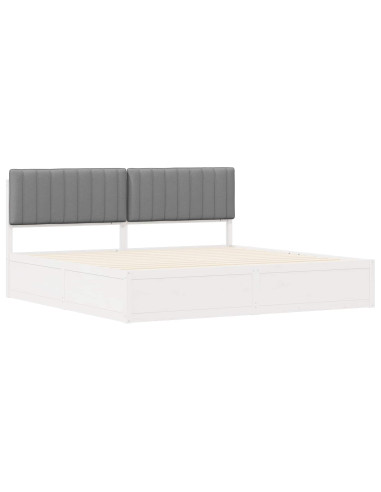 Letto con Testiera Rivestita Grigio chiaro 200 x 200 cm