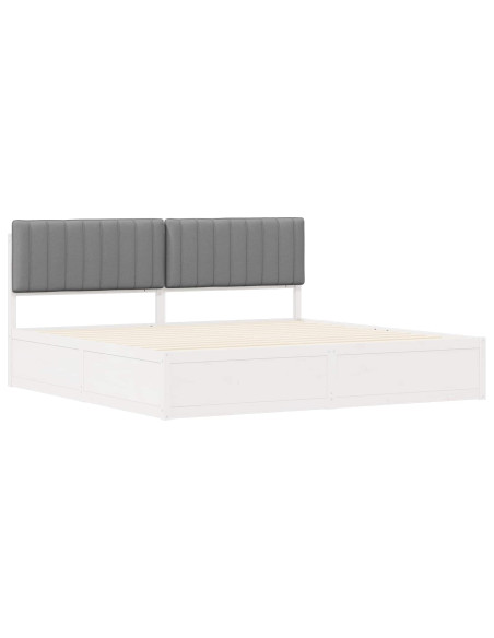 Letto con Testiera Rivestita Grigio chiaro 200 x 200 cm