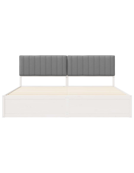 Letto con Testiera Rivestita Grigio chiaro 200 x 200 cm