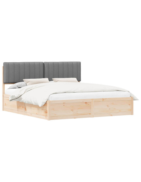 Letto con Testiera Rivestita Grigio chiaro 180 x 200 cm