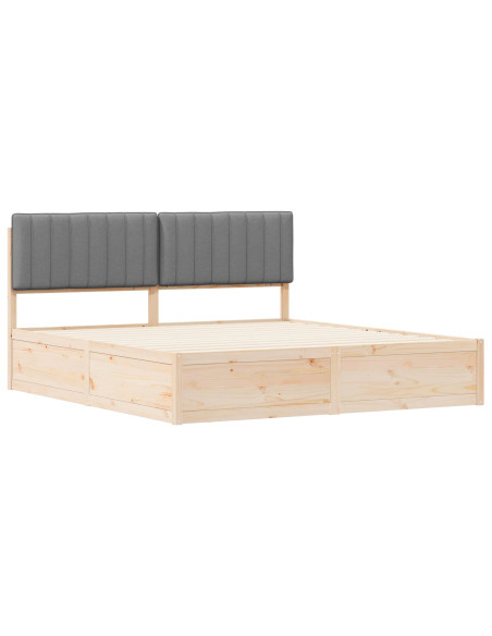 Letto con Testiera Rivestita Grigio chiaro 180 x 200 cm
