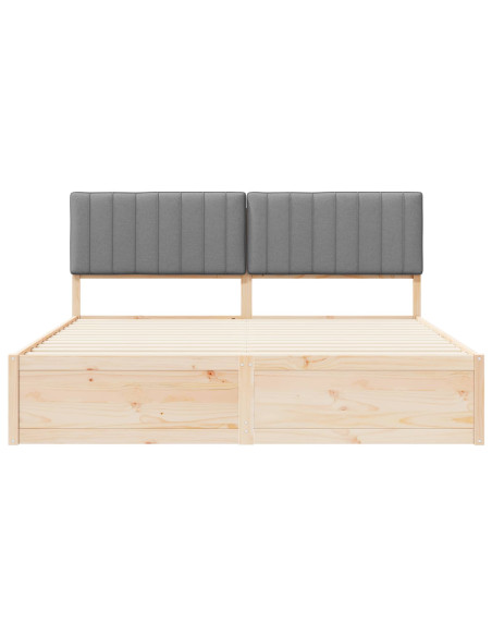 Letto con Testiera Rivestita Grigio chiaro 180 x 200 cm