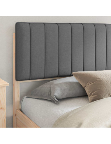 Letto con Testiera Rivestita Grigio scuro 180 x 200 cm
