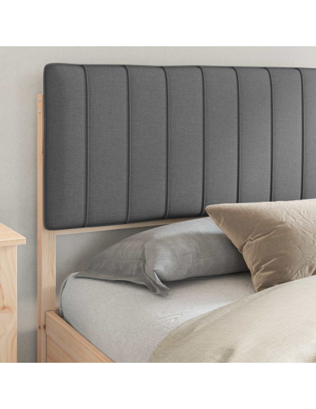 Letto con Testiera Rivestita Grigio scuro 180 x 200 cm