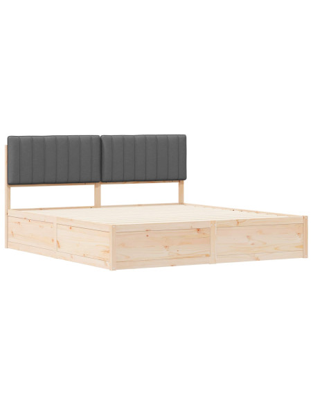 Letto con Testiera Rivestita Grigio scuro 180 x 200 cm