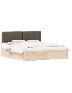 Letto con Testiera Rivestita Talpa 180 x 200 cm Pino massello 2