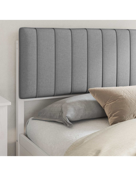 Letto con Testiera Rivestita Grigio chiaro 180 x 200 cm