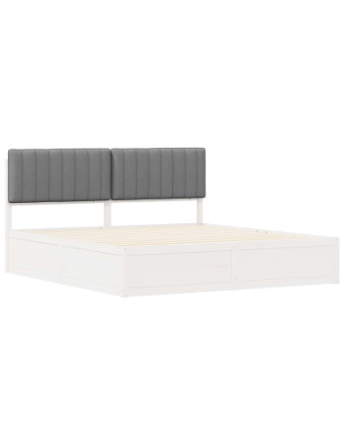 Letto con Testiera Rivestita Grigio chiaro 180 x 200 cm