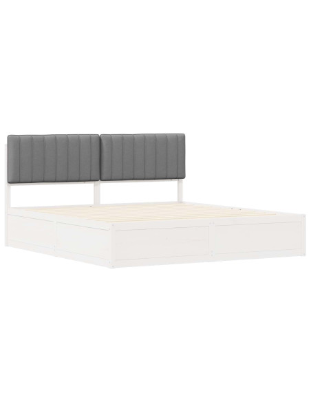 Letto con Testiera Rivestita Grigio chiaro 180 x 200 cm