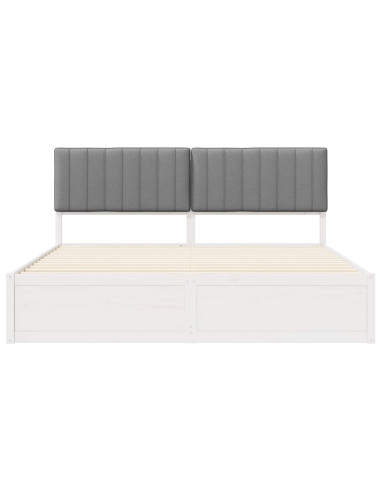 Letto con Testiera Rivestita Grigio chiaro 180 x 200 cm