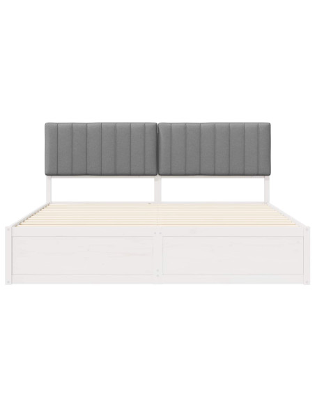 Letto con Testiera Rivestita Grigio chiaro 180 x 200 cm