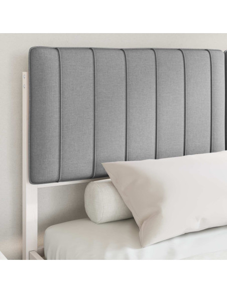 Letto con Testiera Rivestita Grigio chiaro 160 x 200 cm
