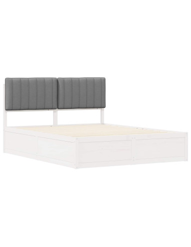 Letto con Testiera Rivestita Grigio chiaro 160 x 200 cm
