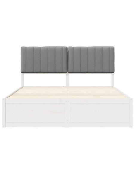 Letto con Testiera Rivestita Grigio chiaro 160 x 200 cm