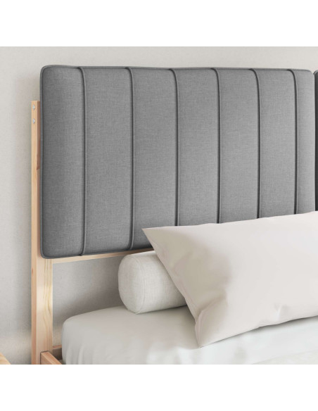 Letto con Testiera Rivestita Grigio chiaro 150 x 200 cm