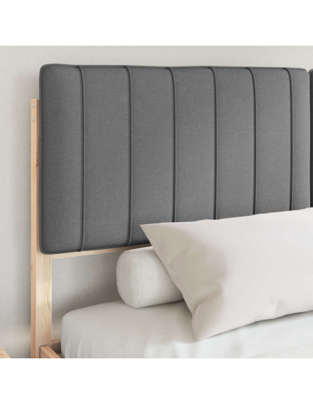 Letto con Testiera Rivestita Grigio scuro 150 x 200 cm