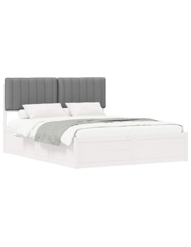 Letto con Testiera Rivestita Grigio chiaro 150 x 200 cm
