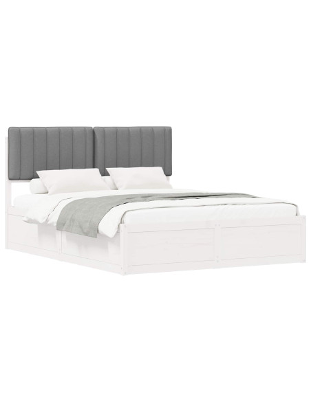 Letto con Testiera Rivestita Grigio chiaro 150 x 200 cm