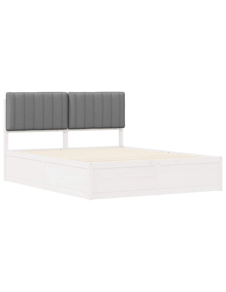 Letto con Testiera Rivestita Grigio chiaro 150 x 200 cm