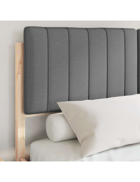 Letto con Testiera Rivestita Grigio scuro 140 x 200 cm