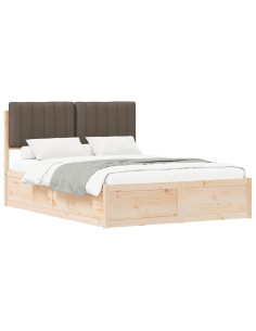 Letto con Testiera Rivestita Talpa 140 x 200 cm Pino massello 2